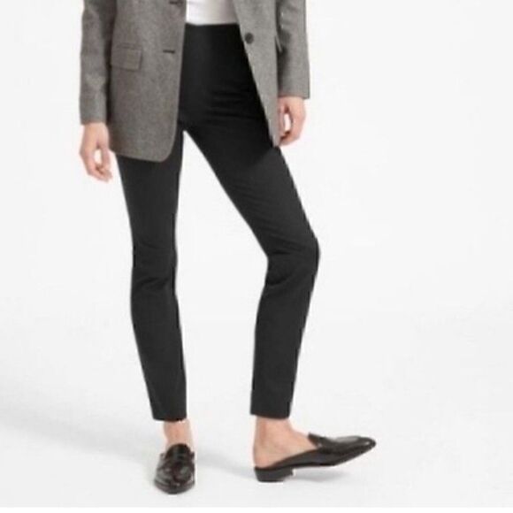 NEW Everlane The Side Zip Stretch Cotton Pant Black Size 4